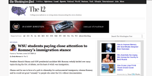 "The 12" - A Washington Post blog featuring the viewpoints of college students in the 12 swing states leading up to the 2012 election.