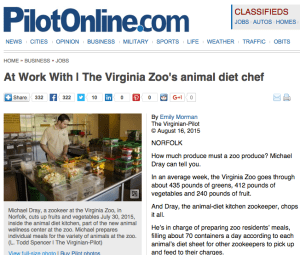 The Virginian-Pilot At Work With: The Virginia Zoo animal diet chef